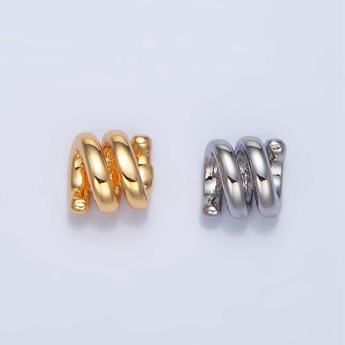 24K Gold Filled 5.6mm Twisted Coil Rope Bead in Gold & Silver | B911