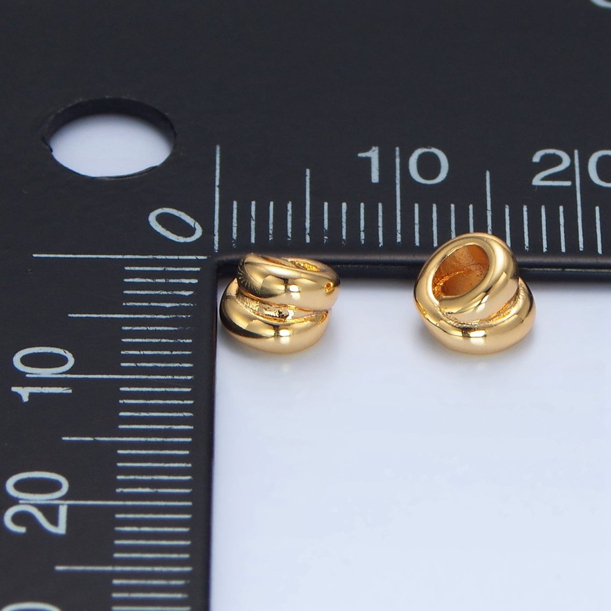 24K Gold Filled 6mm Double Band Minimalist Bead | B562