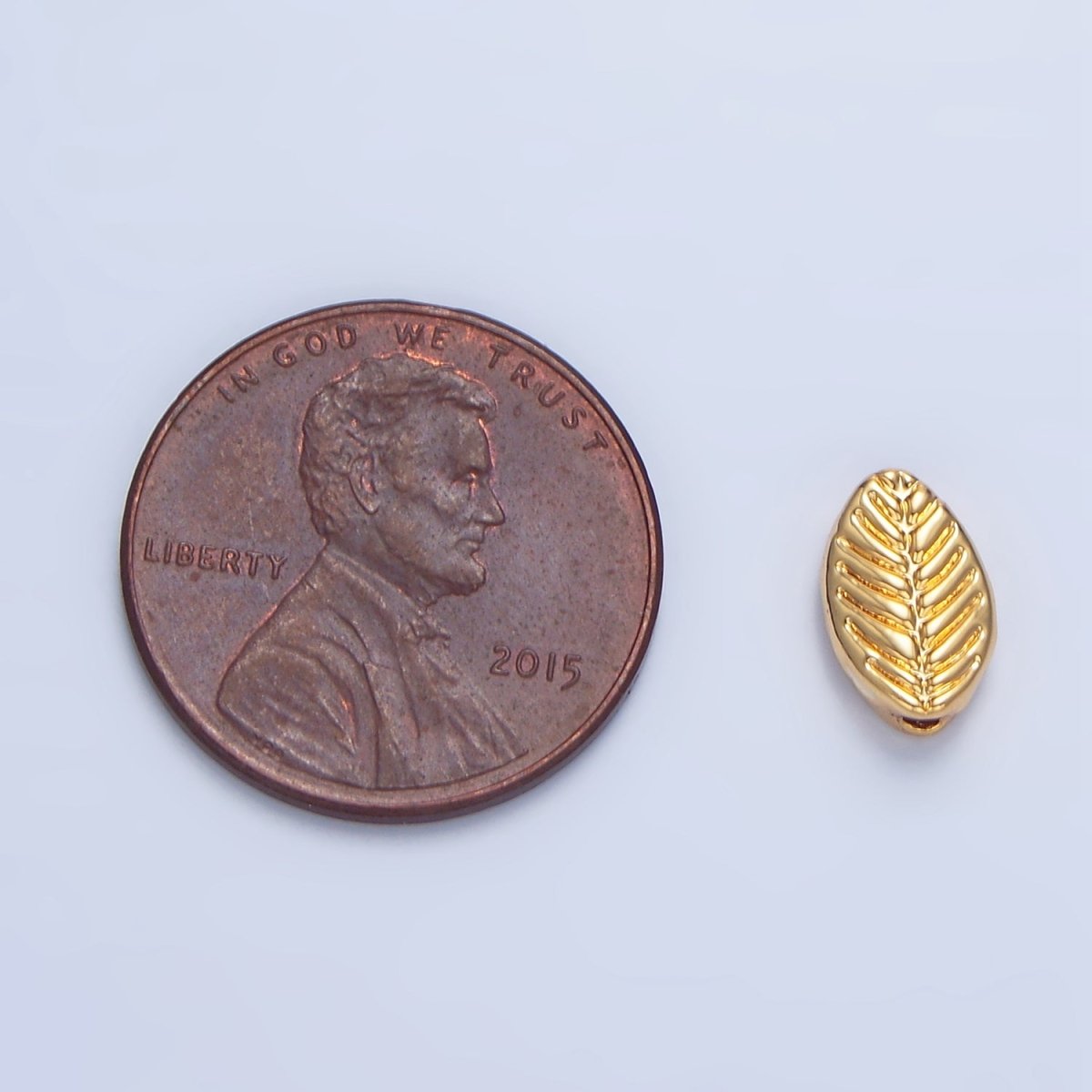 24K Gold Filled 6mm Natural Leaf Spacer Bead | B252