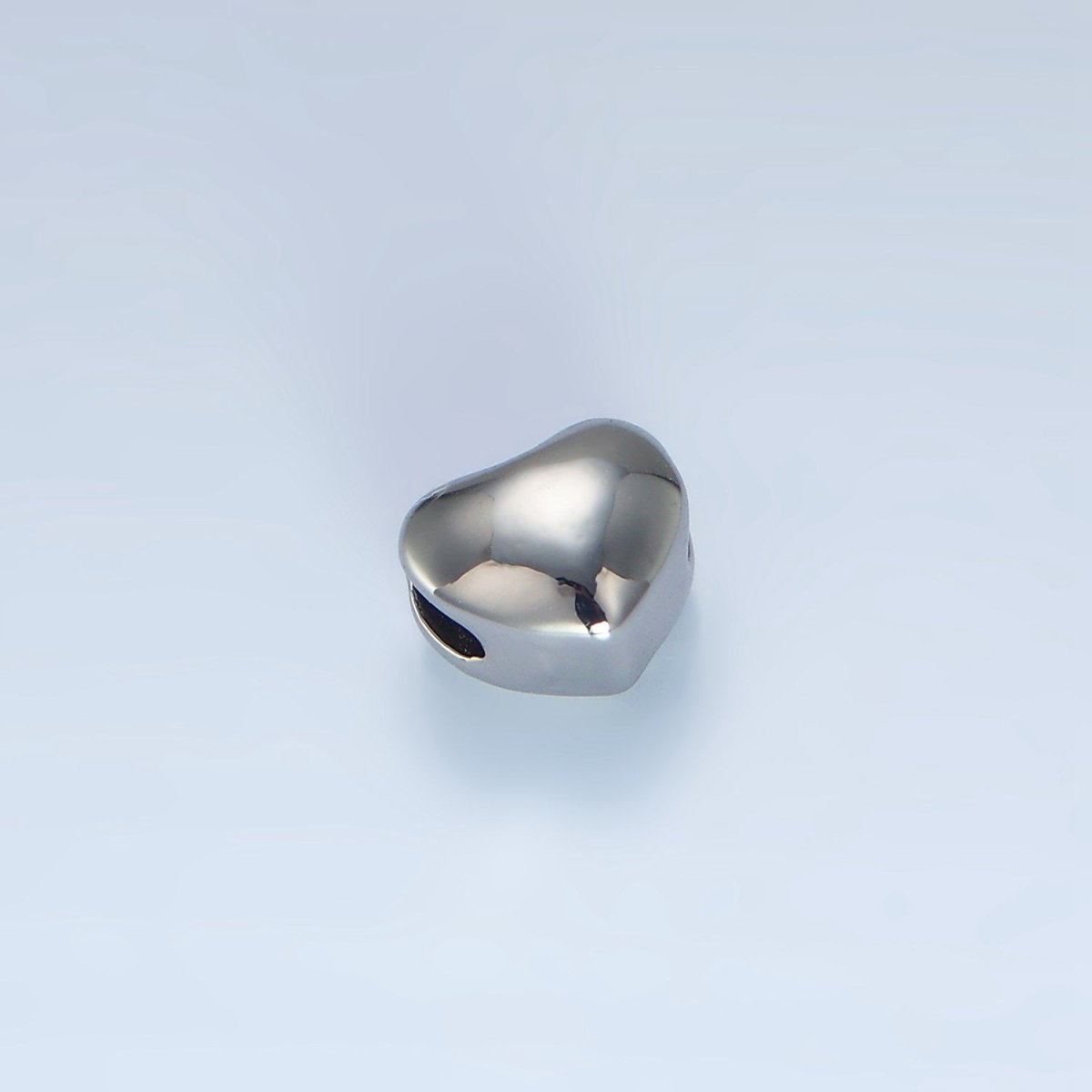 24K Gold Filled 7mm Chubby Heart Minimalist Bead in Gold & Silver | B034