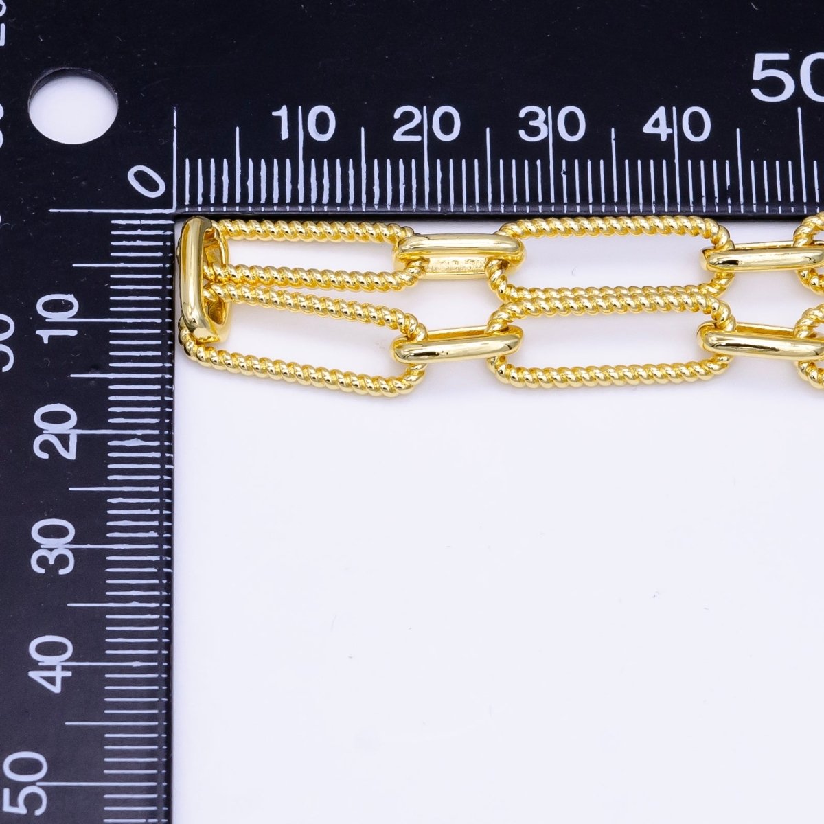 24K Gold Filled 7mm Croissant Oblong Paperclip Unfinished Chain by Yard | Roll-1513