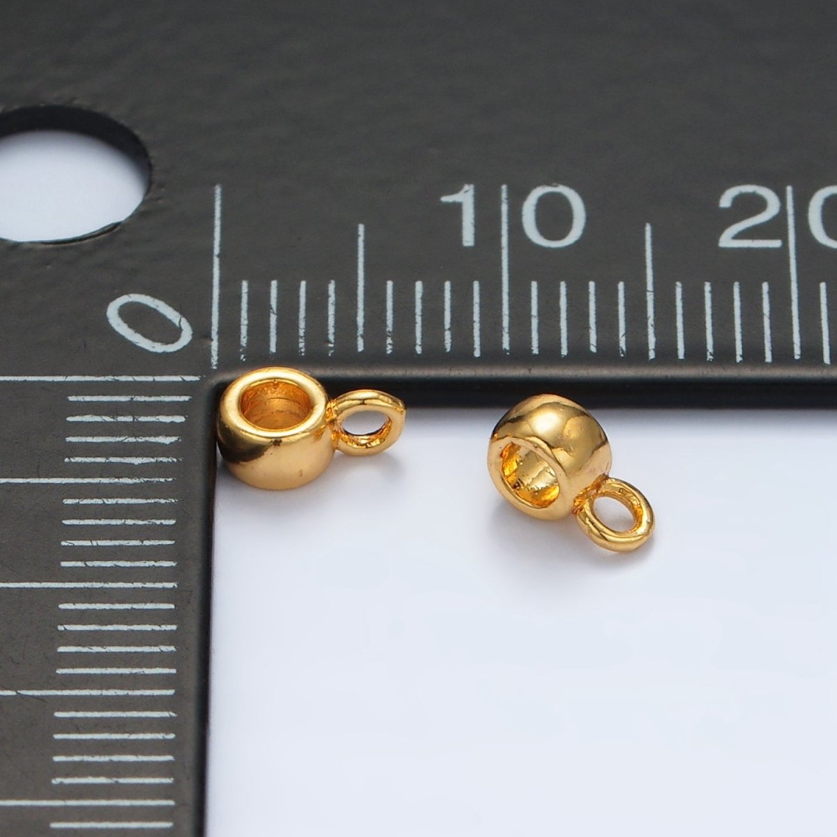 24K Gold Filled 7mm Minimalist Round Charm Findings | Z848