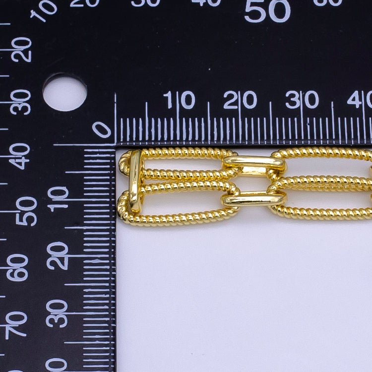 24K Gold Filled 7mm Twisted Paperclip Unfinished Chain by Yard | Roll-1515