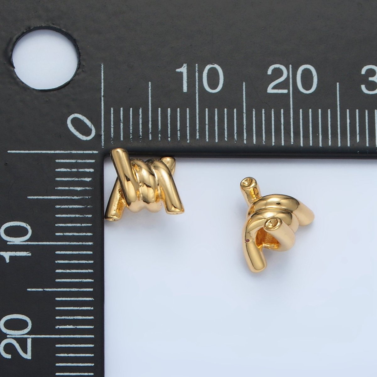 24K Gold Filled 8mm Knot Tied Geometric Bead | B906
