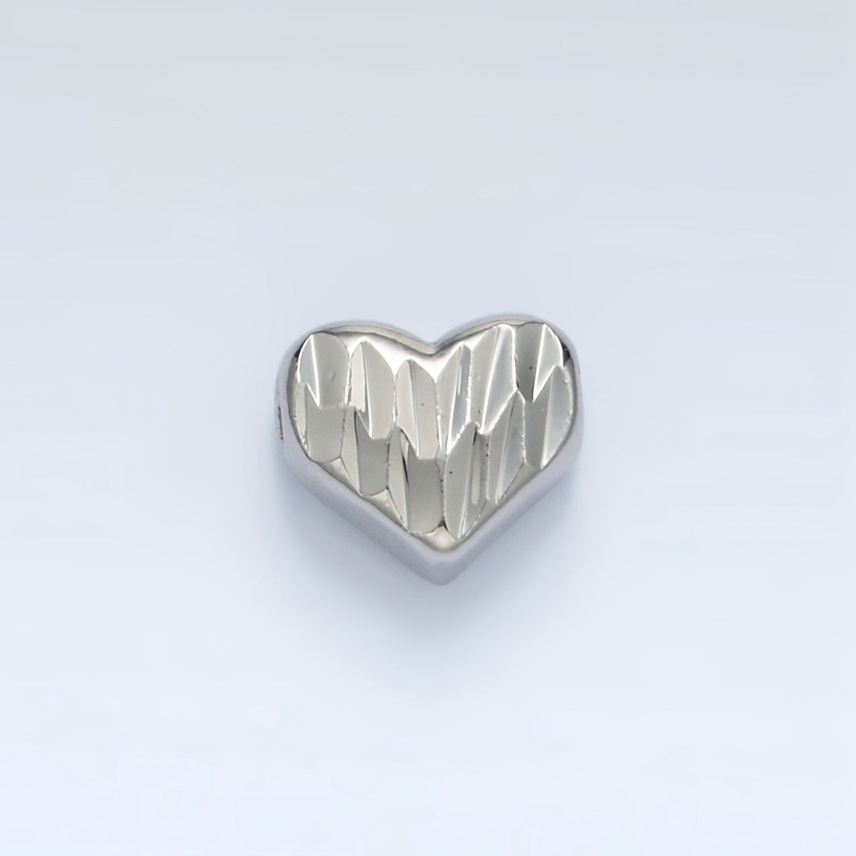 24K Gold Filled 9mm Multifaceted Prism Heart Bead in Gold & Silver | B353