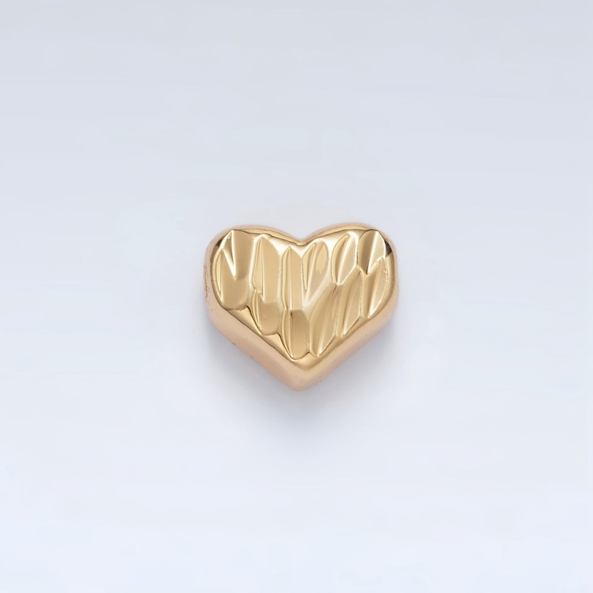 24K Gold Filled 9mm Multifaceted Prism Heart Bead in Gold & Silver | B353