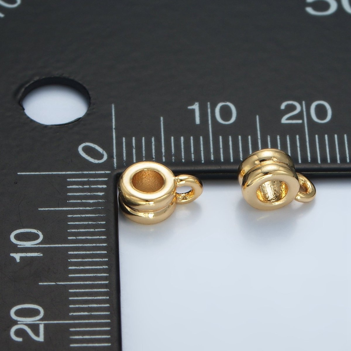24K Gold Filled 9mm Double Band Rhondelle Bail Findings | Z953