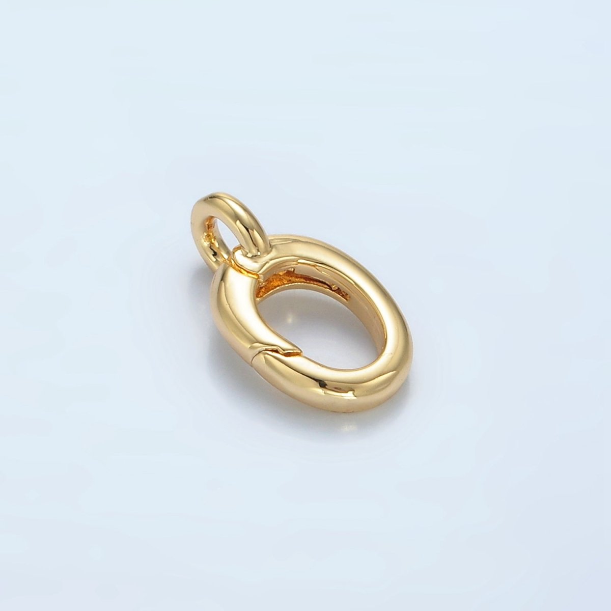 24K Gold Filled 9mm Oval Push Spring Gate Loop Findings | Z899