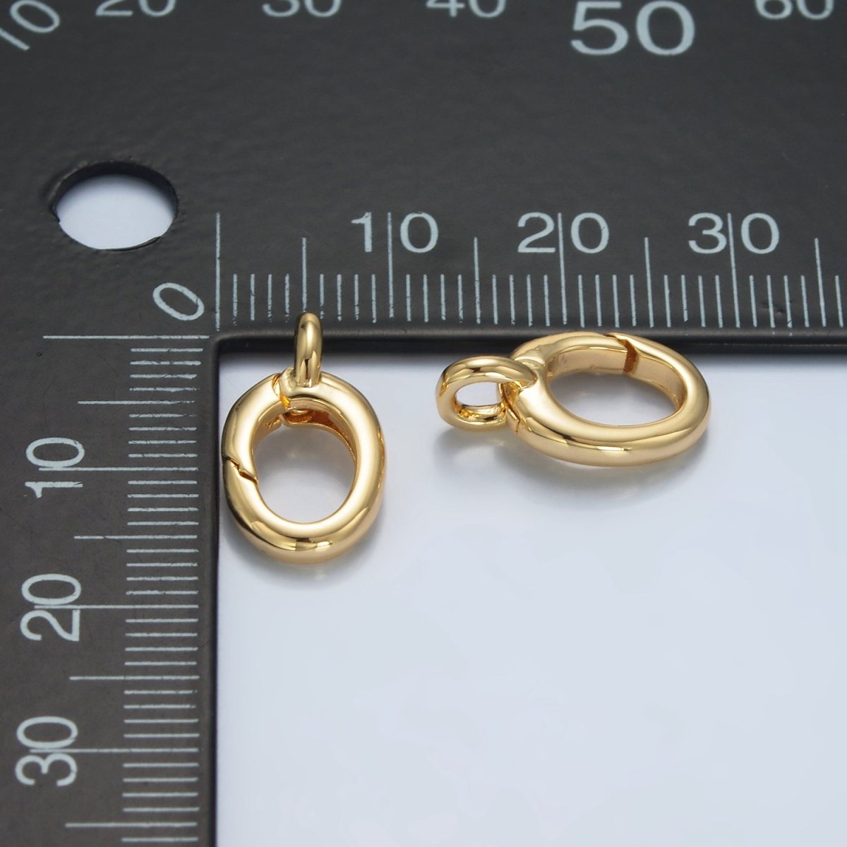 24K Gold Filled 9mm Oval Push Spring Gate Loop Findings | Z899