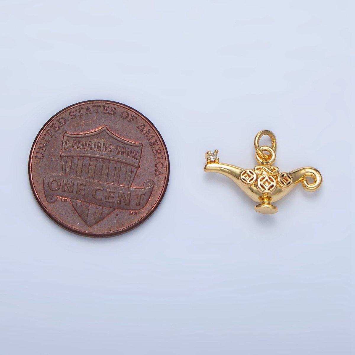 24K Gold Filled Artisan Genie Bottle Multidimensional Mini Charm | X888