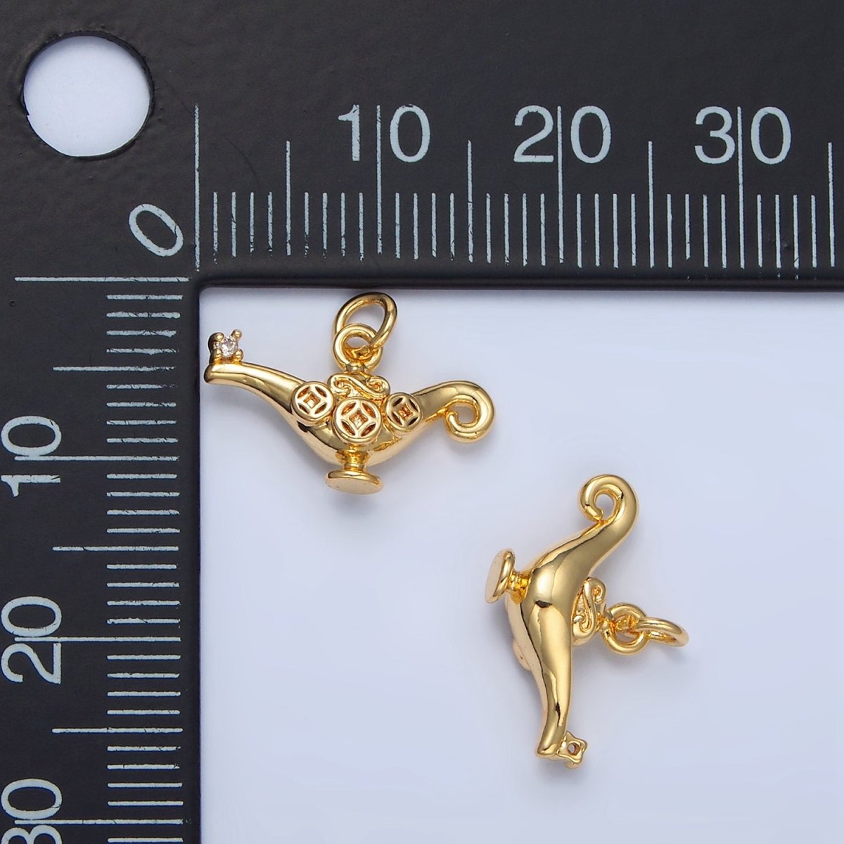 24K Gold Filled Artisan Genie Bottle Multidimensional Mini Charm | X888
