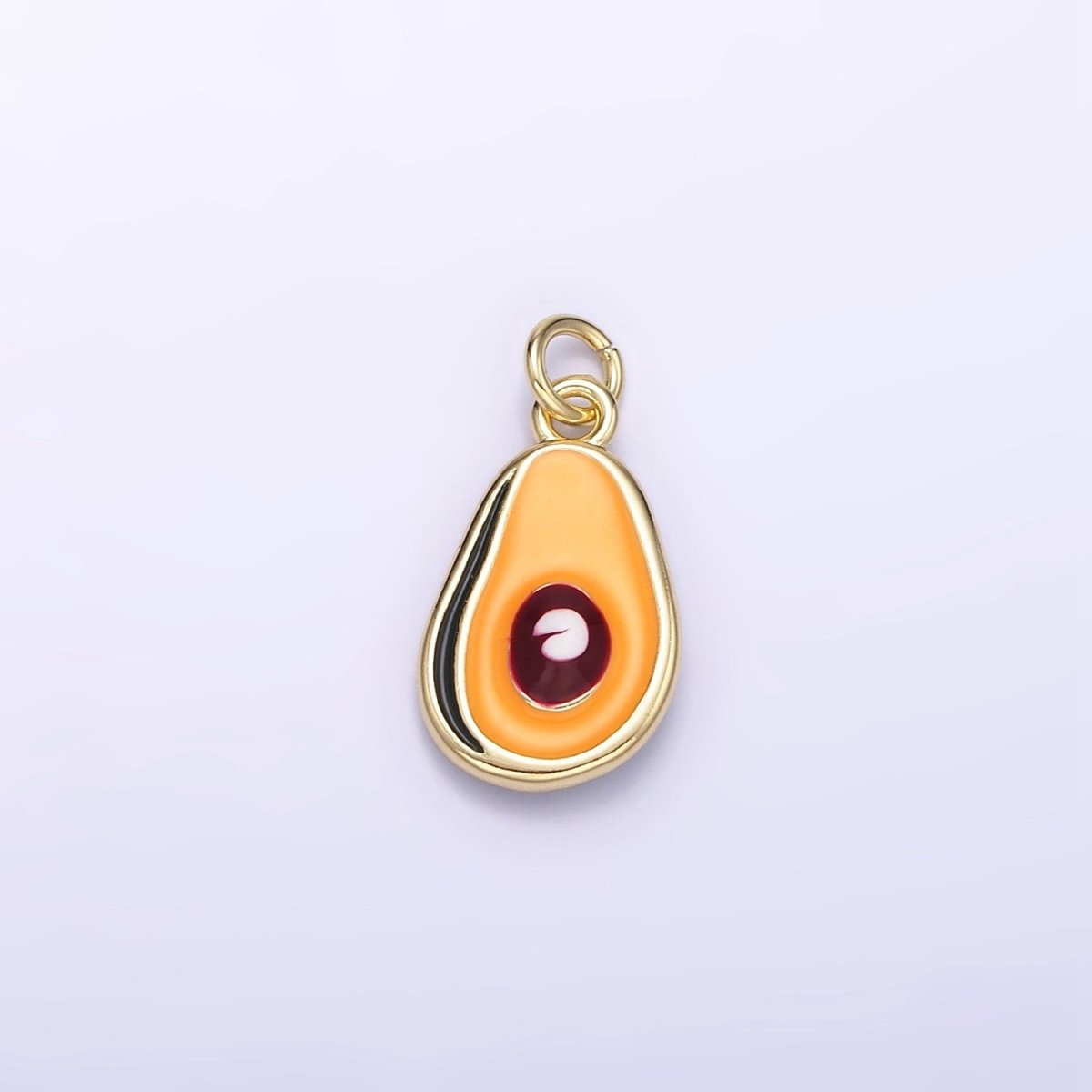 24K Gold Filled Avocado Fruit Enamel Mini Charm | C705