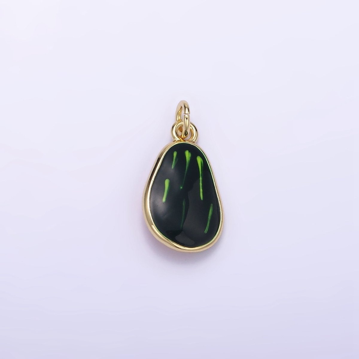 24K Gold Filled Avocado Fruit Enamel Mini Charm | C705