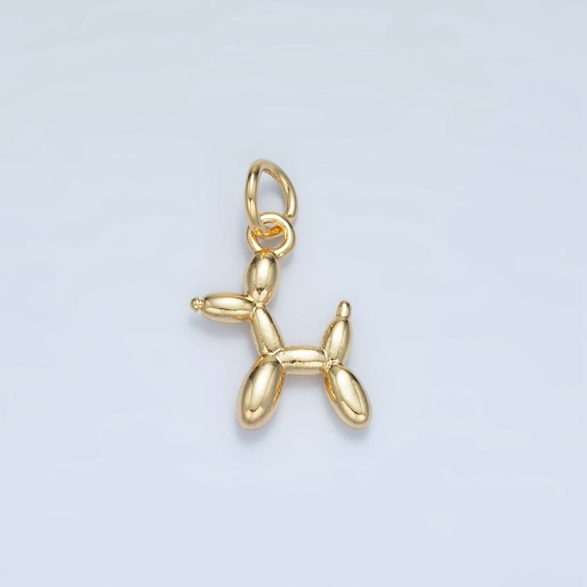 24K Gold Filled Balloon Dog Animal Multidimensional Mini Charm | E742