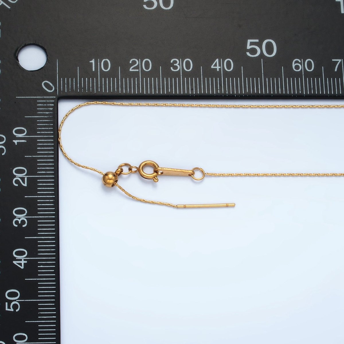 24K Gold Filled Bar Chain Needle Necklace 20.5-inch WA-2624