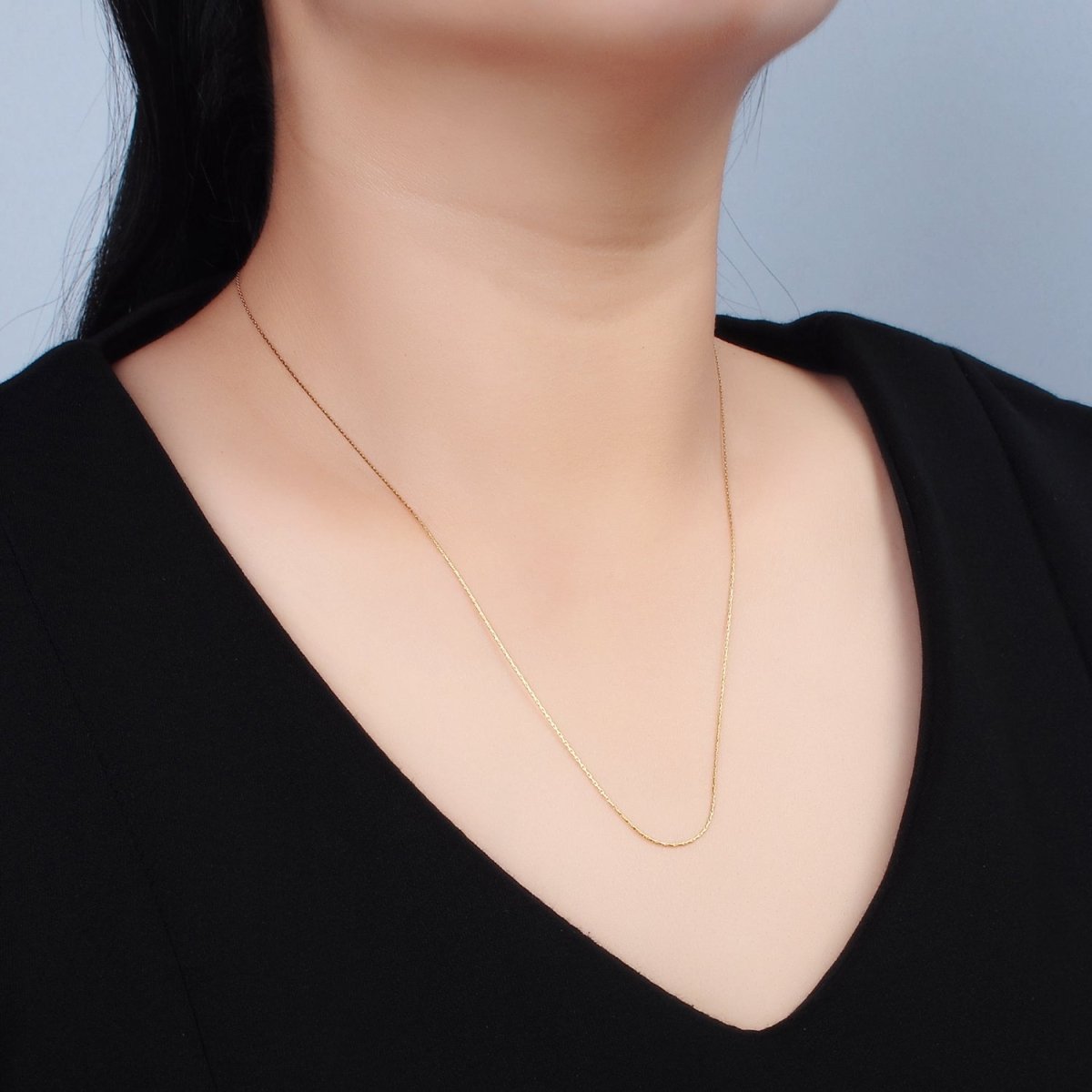 24K Gold Filled Bar Chain Needle Necklace 20.5-inch WA-2624