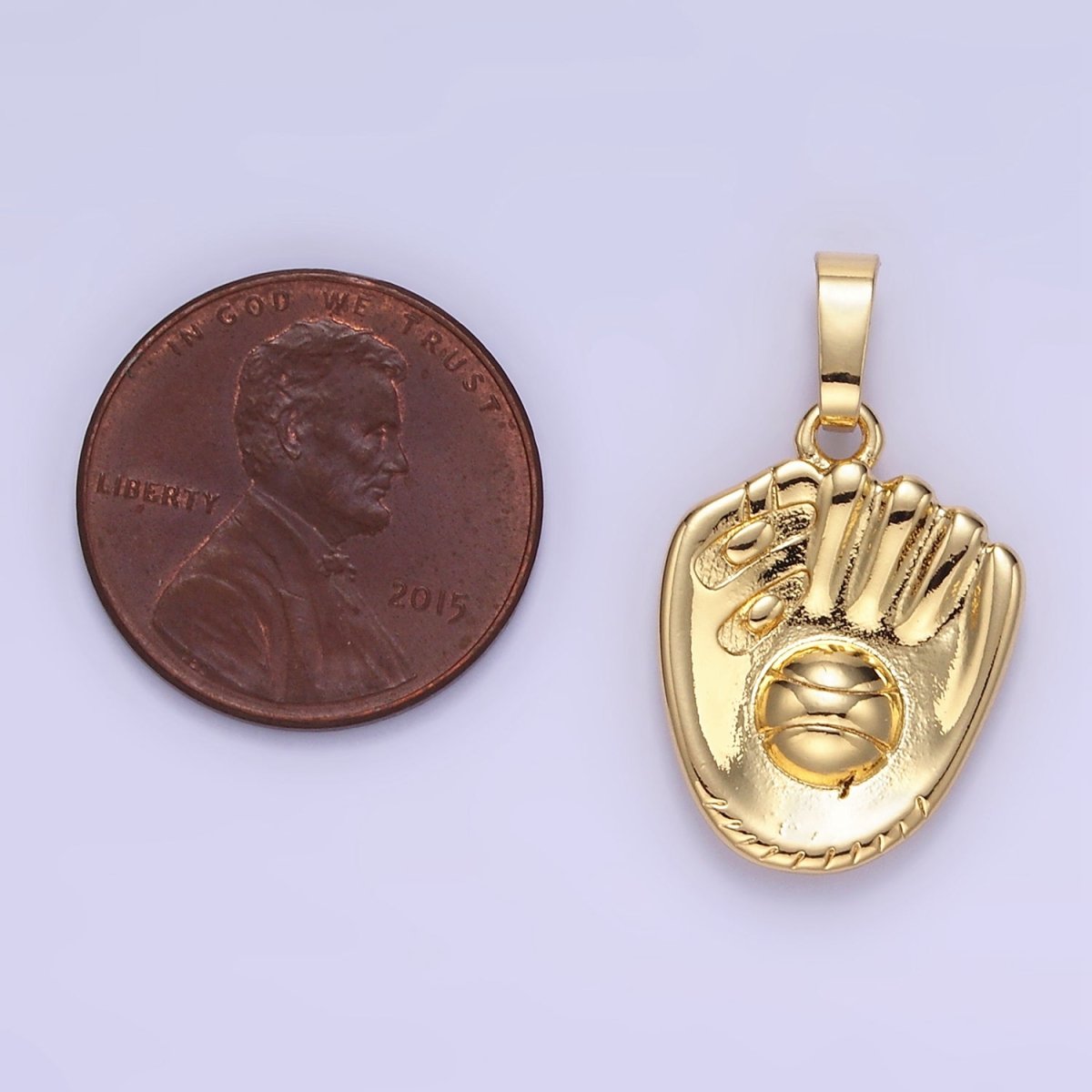 24K Gold Filled Baseball Glove Sport Pendant | AA1352