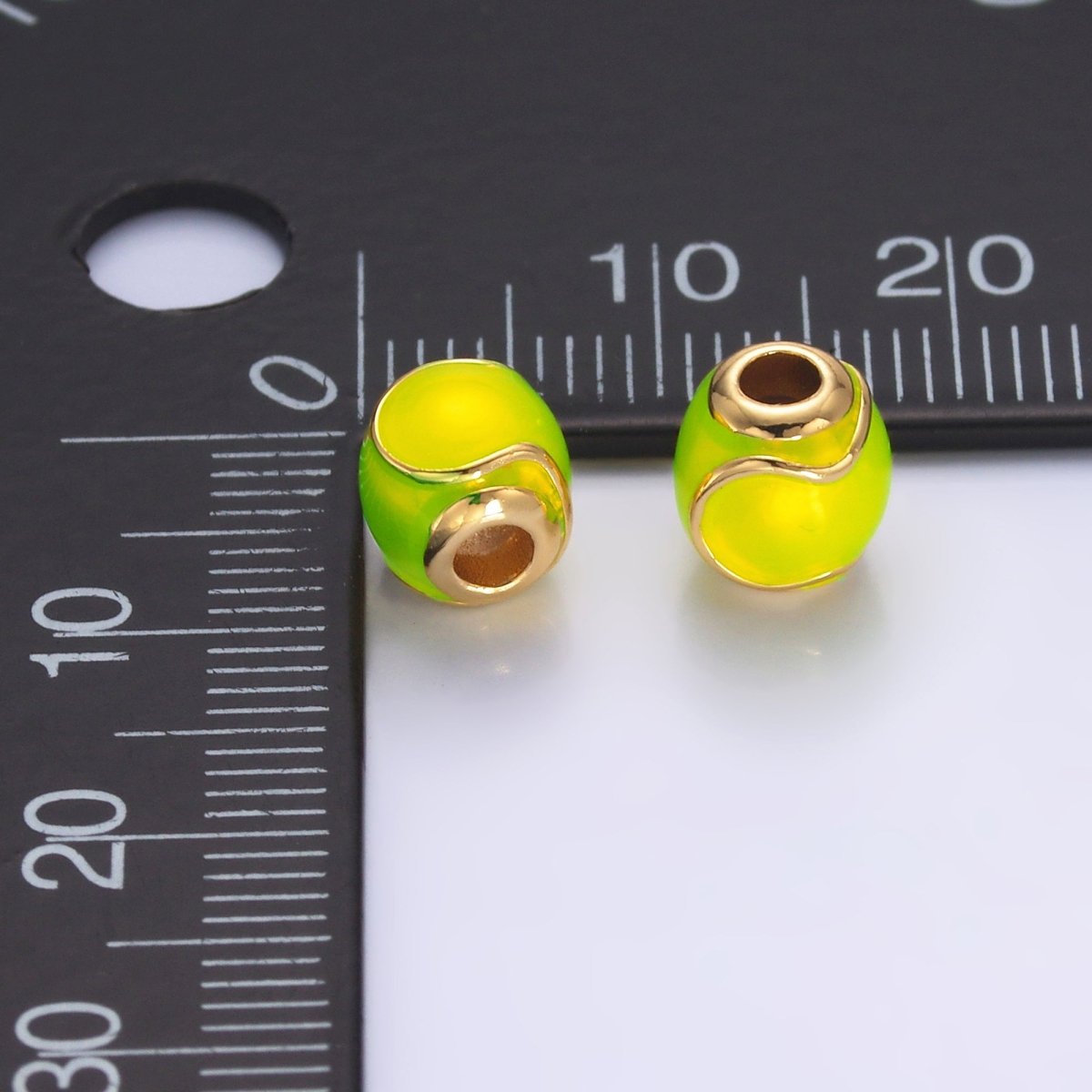 24K Gold Filled Baseball Sports Enamel Bead | B206
