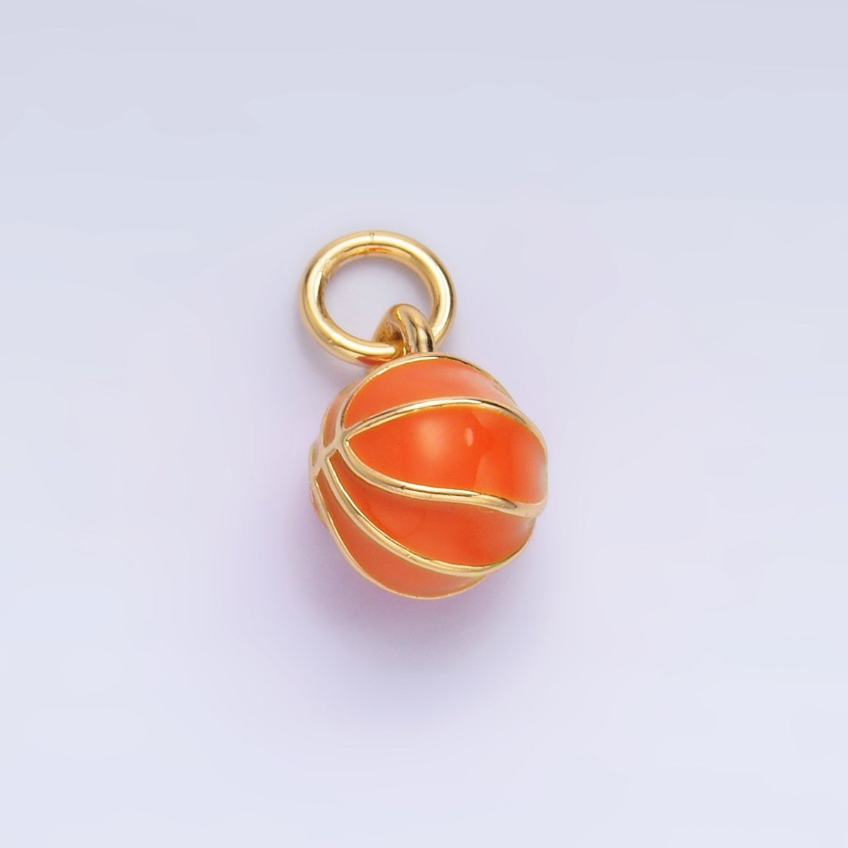 24K Gold Filled Basket Ball Sports 3D Multidimensional Charm | W435
