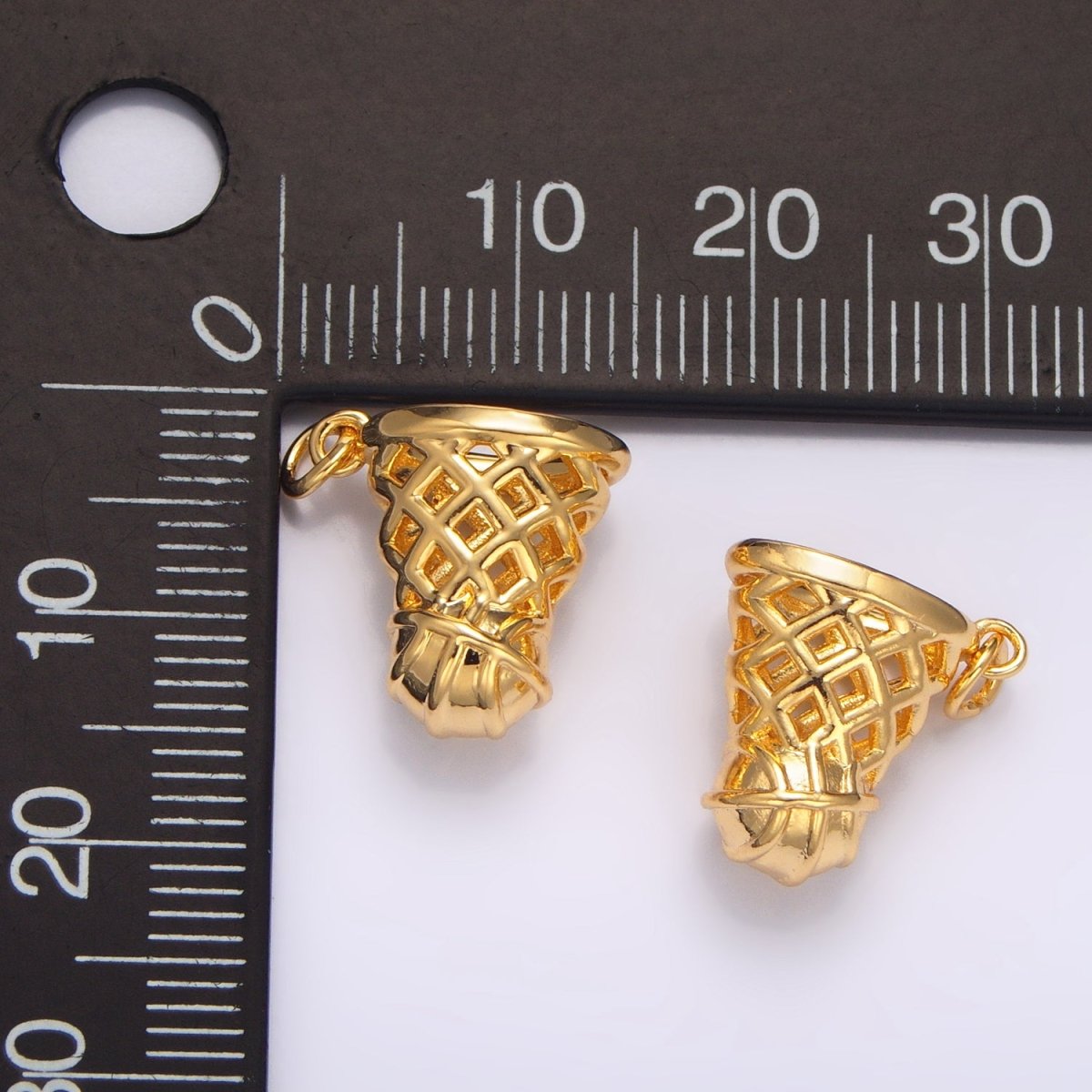 24K Gold Filled Basketball Slam Dunk Sports Charm | W-094