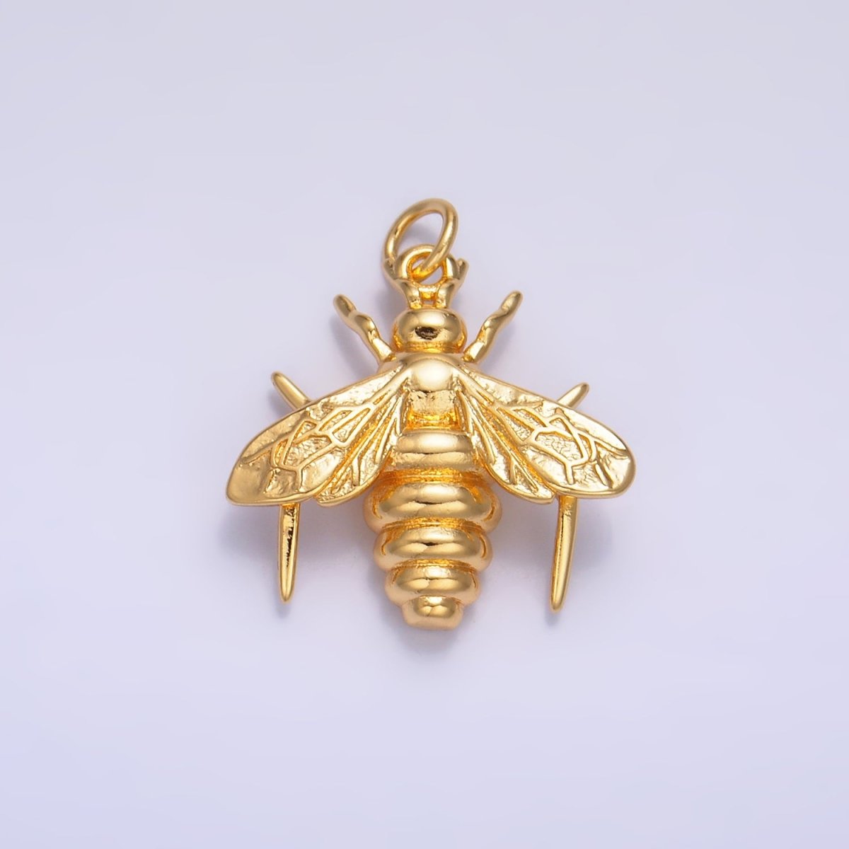 24K Gold Filled Bumble Queen Bee Multidimensional 3D Charm | W236