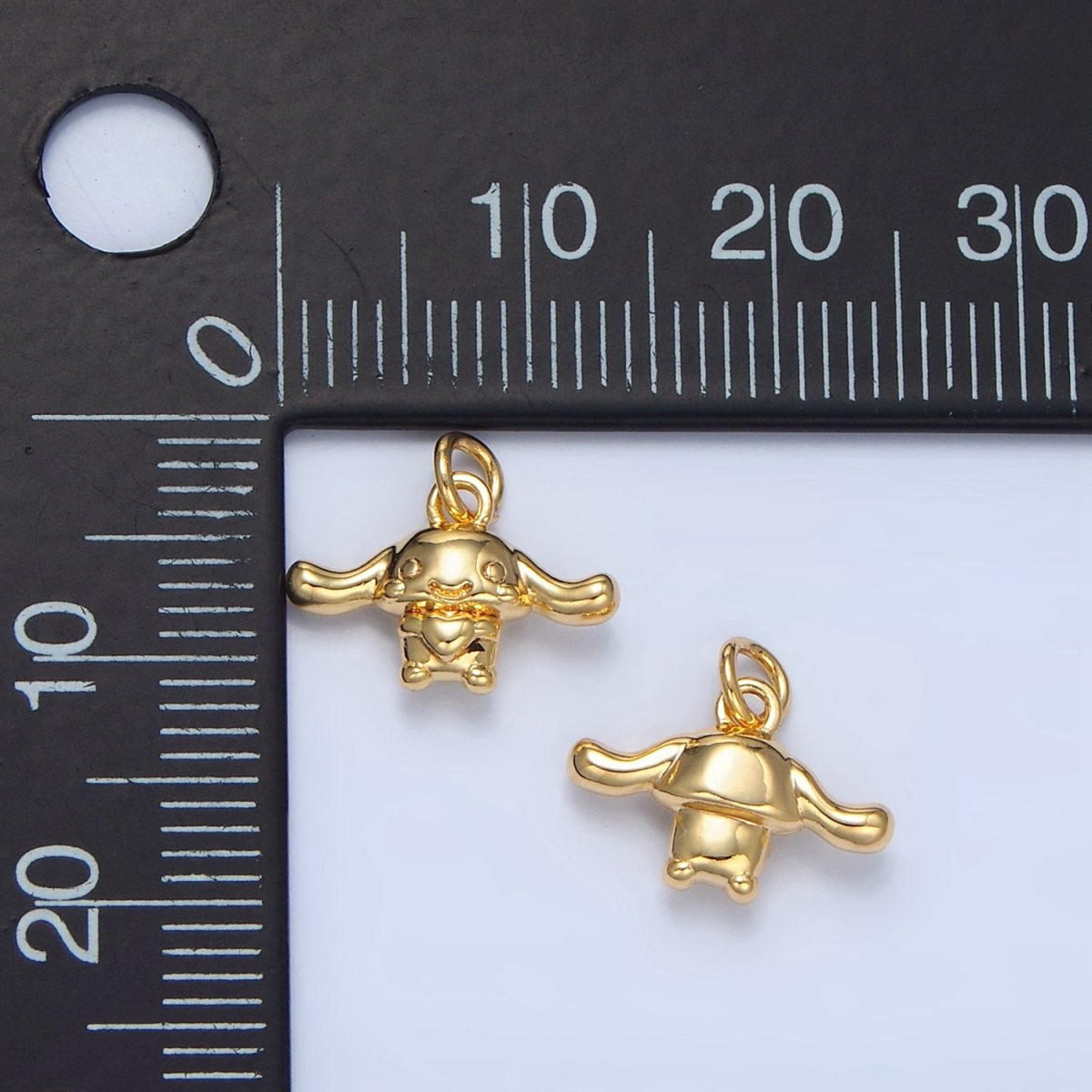 24K Gold Filled Bunny Rabbit Animal Multidimensional Mini Charm | X889