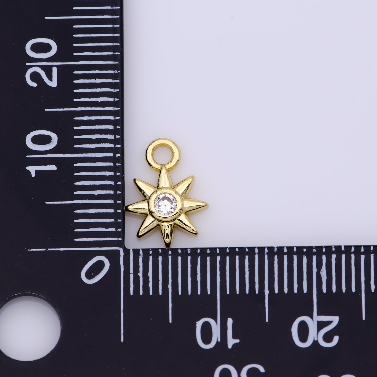24K Gold Filled Celestial Sun CZ Mini Charm | D733