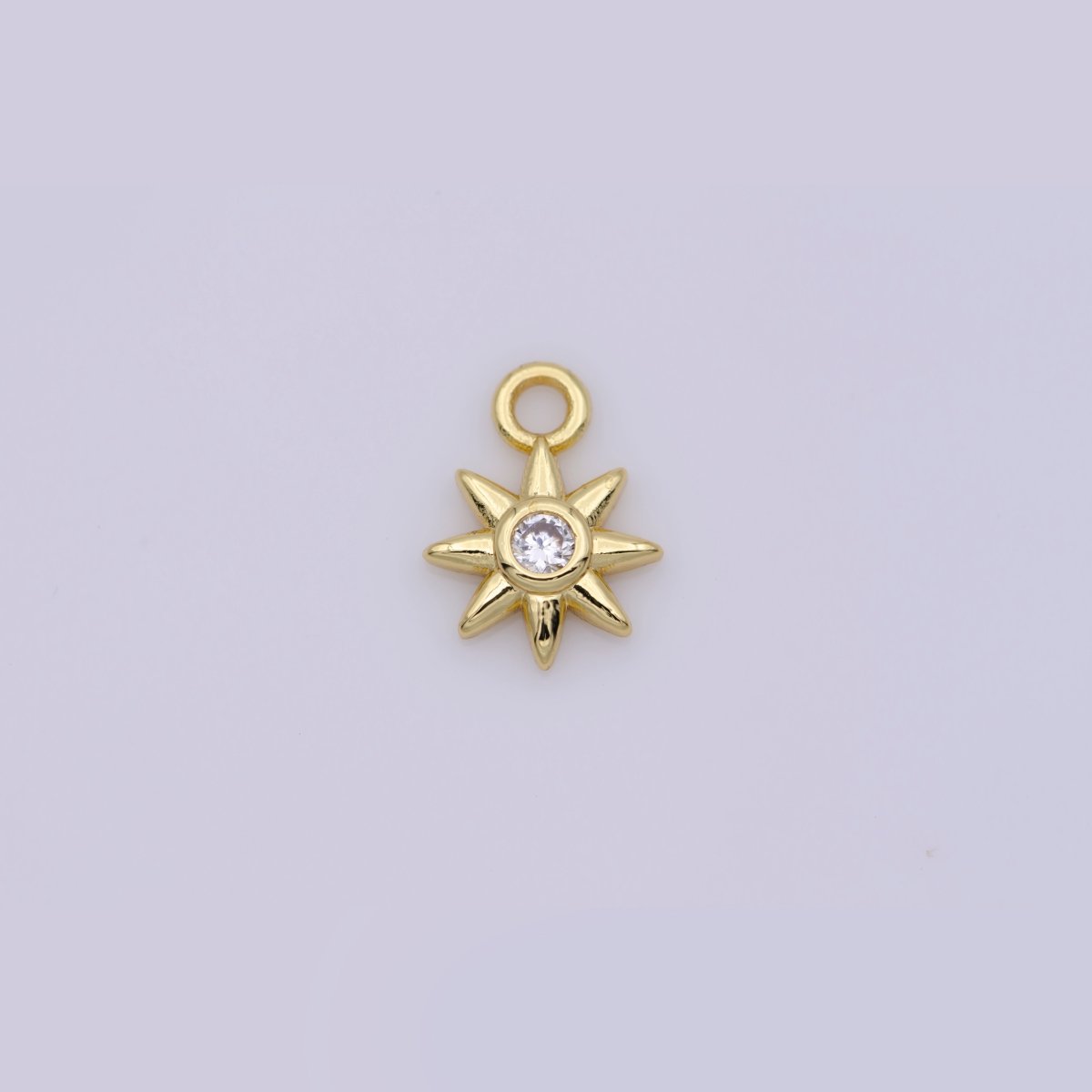 24K Gold Filled Celestial Sun CZ Mini Charm | D733