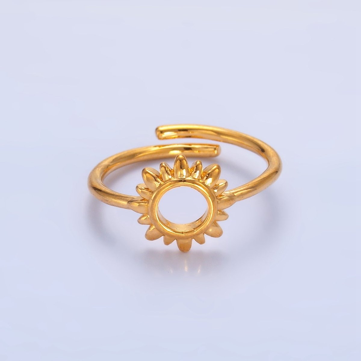 24K Gold Filled Celestial Sun Open Minimalist Ring | R018