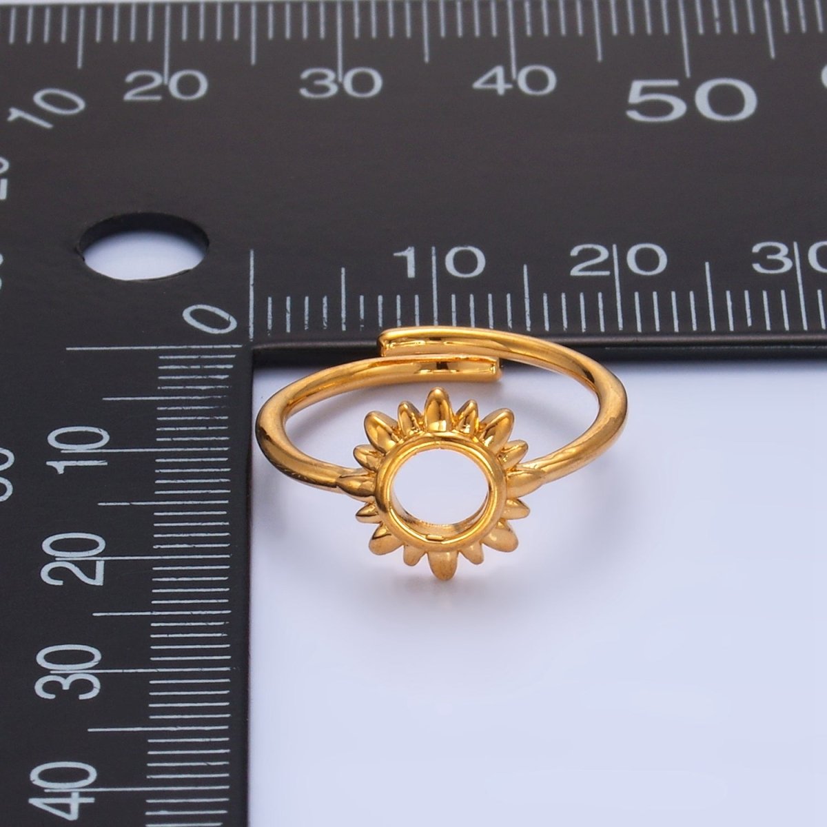 24K Gold Filled Celestial Sun Open Minimalist Ring | R018