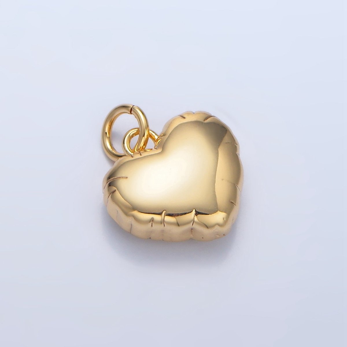 24K Gold Filled Chubby Balloon Heart Multidimensional Charm | X603