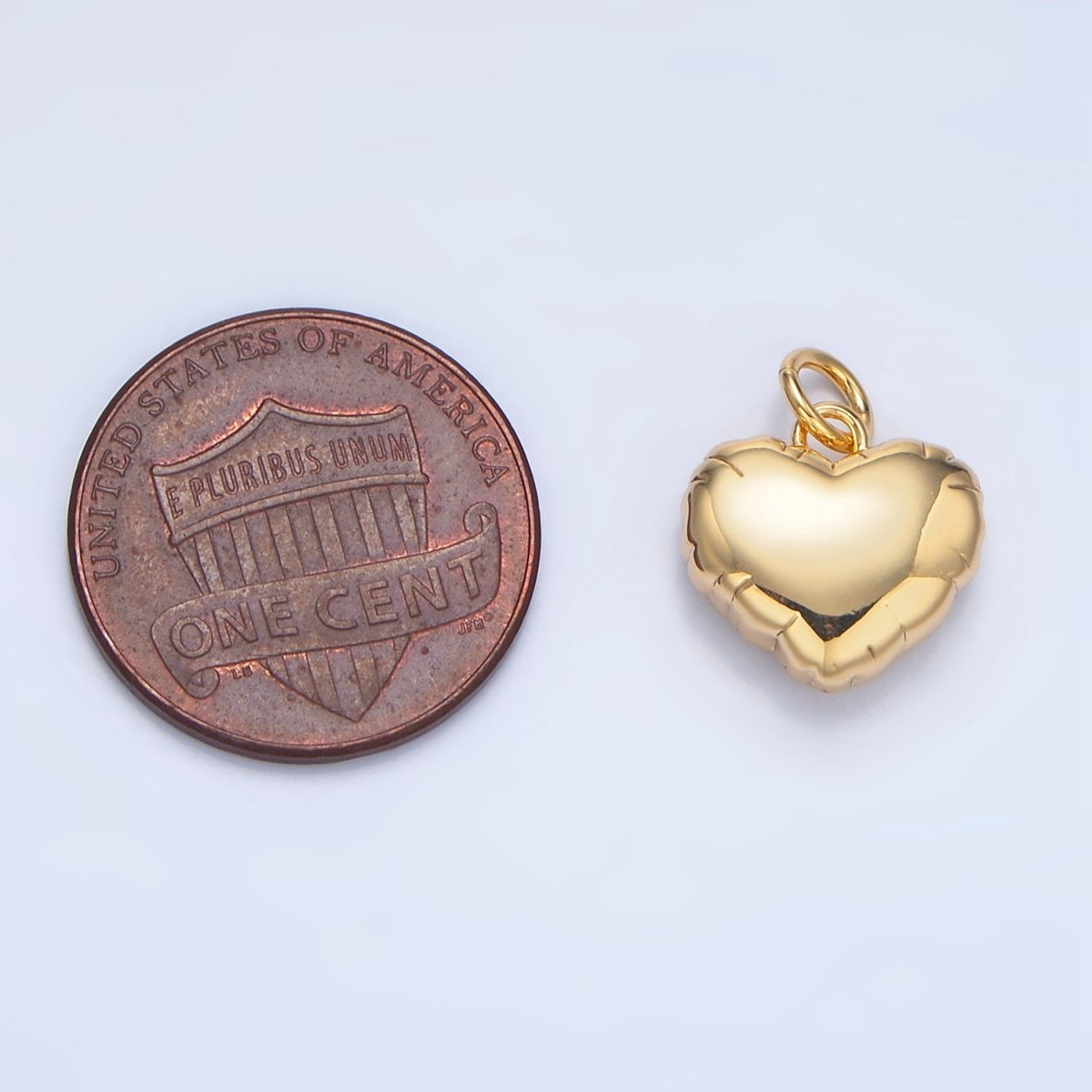 24K Gold Filled Chubby Balloon Heart Multidimensional Charm | X603