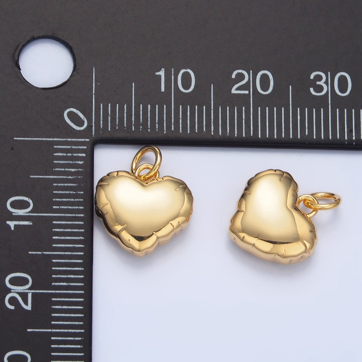 24K Gold Filled Chubby Balloon Heart Multidimensional Charm | X603