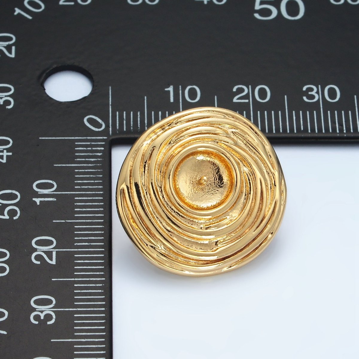 24K Gold Filled Circular Needle Drill Stud Earring Findings | Z893