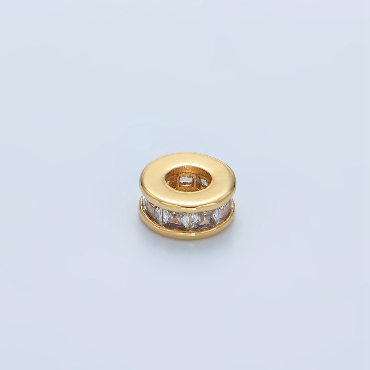 24K Gold Filled Clear Baguette CZ Spacer Bead | B129