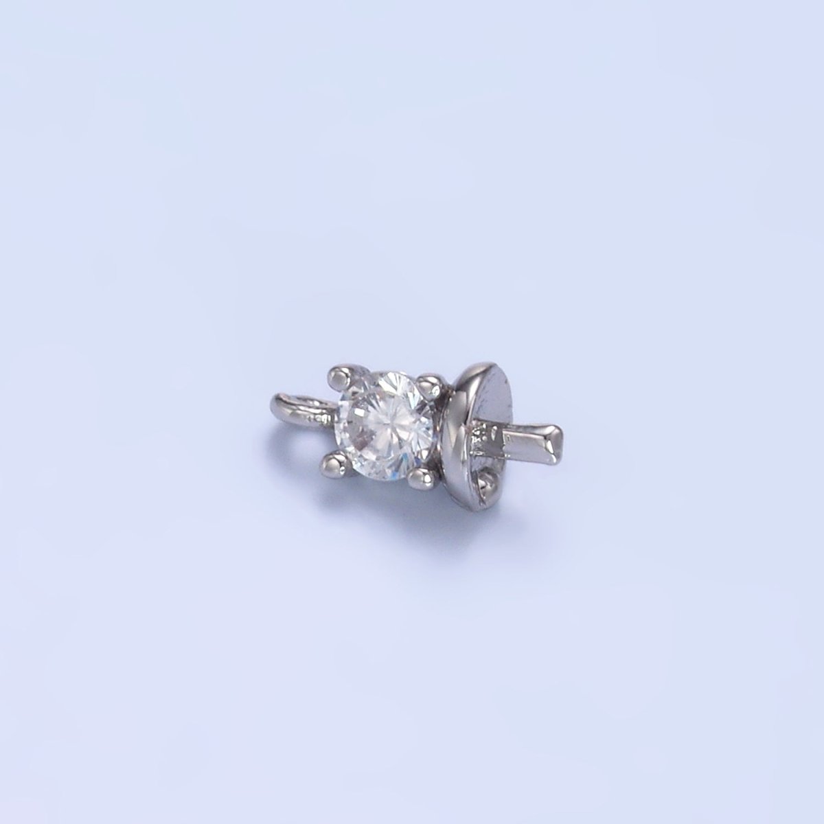 24K Gold Filled Clear CZ Drill Bail Finding in Gold & Silver | Z1060