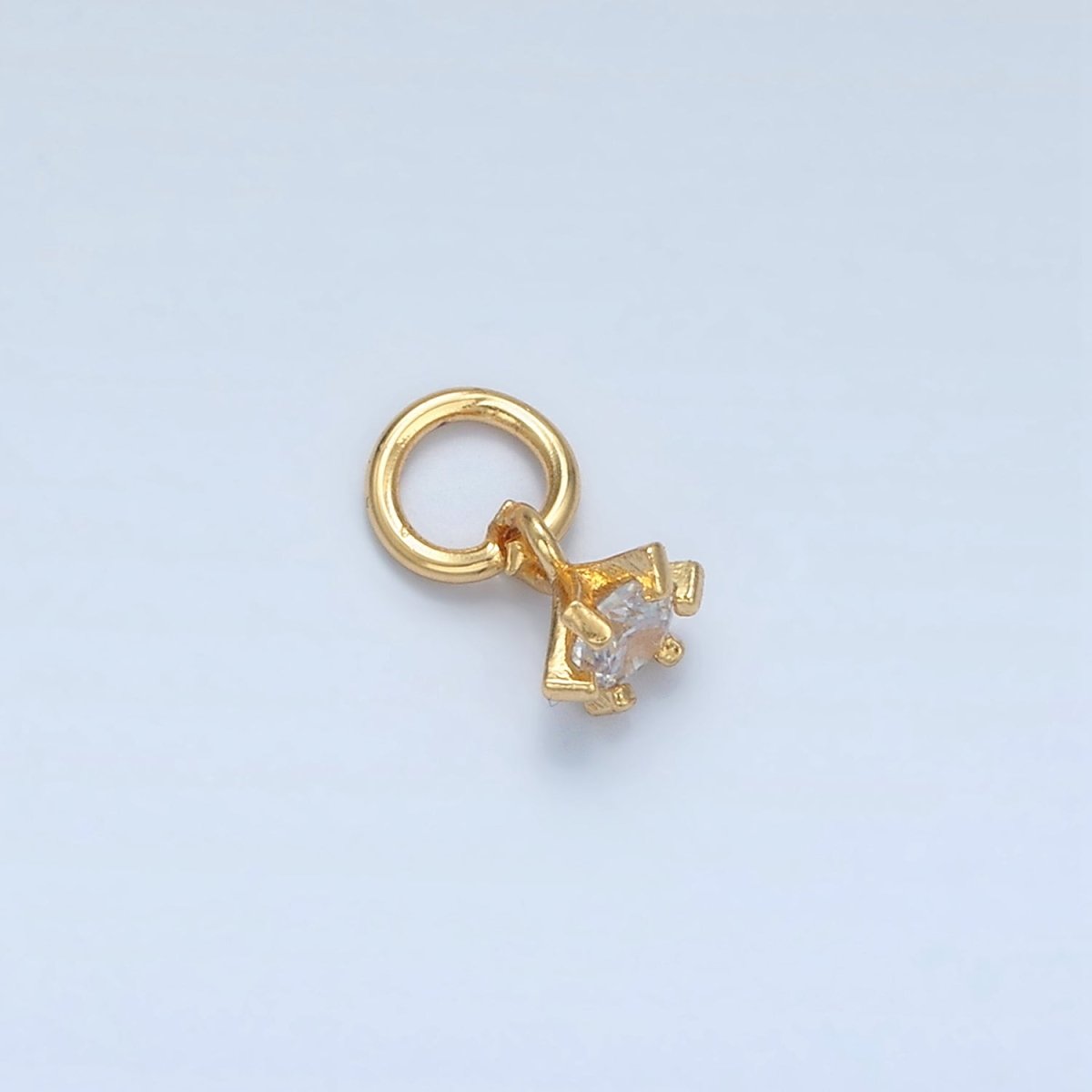 24K Gold Filled Clear CZ Drop Mini Charm | X552