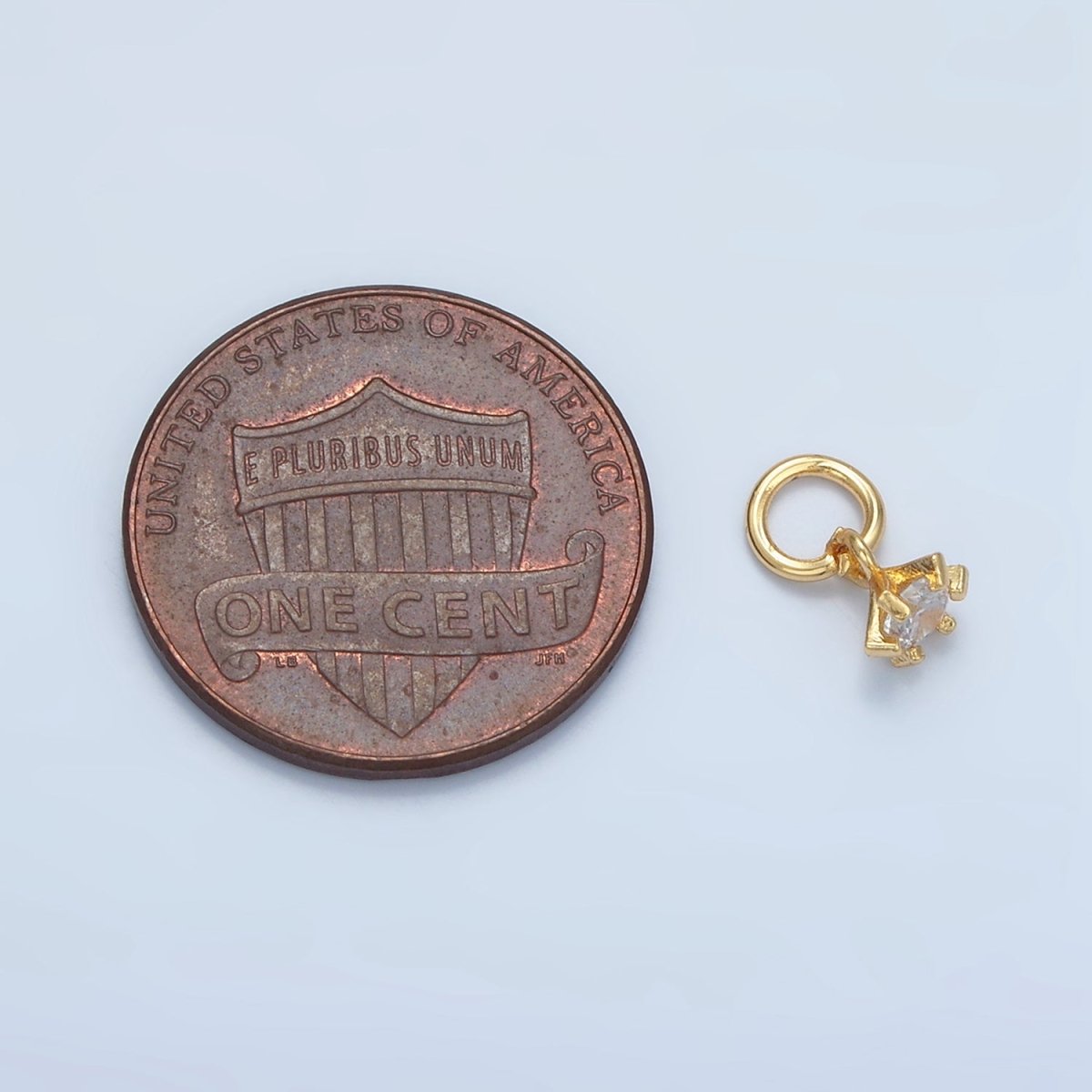 24K Gold Filled Clear CZ Drop Mini Charm | X552