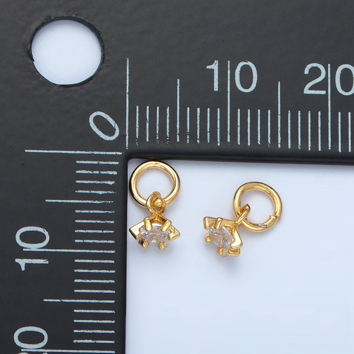 24K Gold Filled Clear CZ Drop Mini Charm | X552