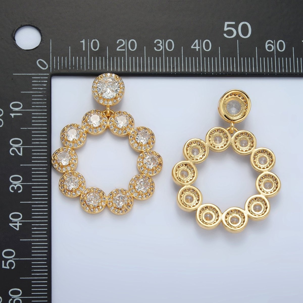 24K Gold Filled Clear CZ Open Circular Round Pendant | AA127