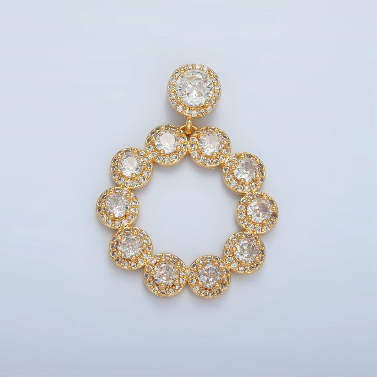 24K Gold Filled Clear CZ Open Circular Round Pendant | AA127