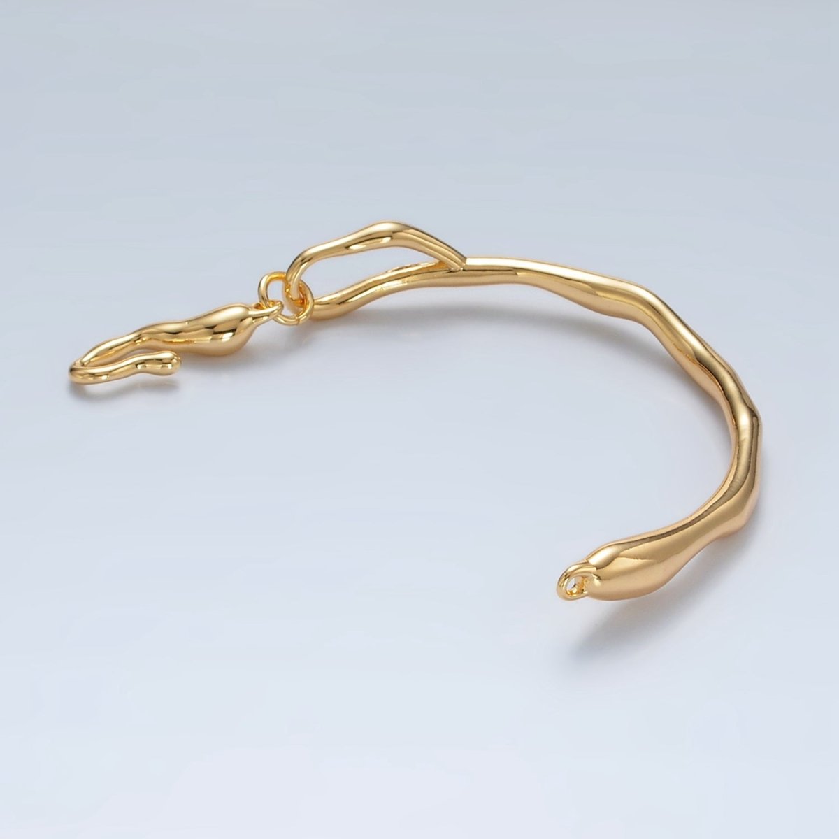 24K Gold Filled Curved Molten Hook Closure Findings Set in Silver & Gold | Z834 Z835