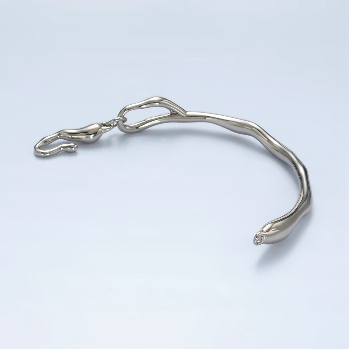 24K Gold Filled Curved Molten Hook Closure Findings Set in Silver & Gold | Z834 Z835