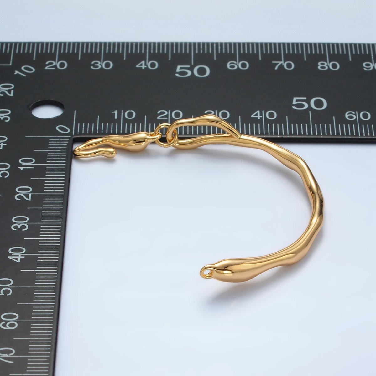 24K Gold Filled Curved Molten Hook Closure Findings Set in Silver & Gold | Z834 Z835