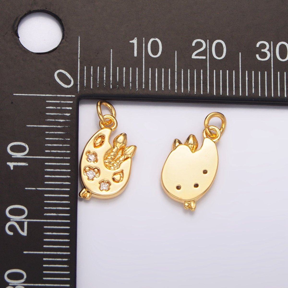 24K Gold Filled CZ Art Painting Multidimensional Charm | W088