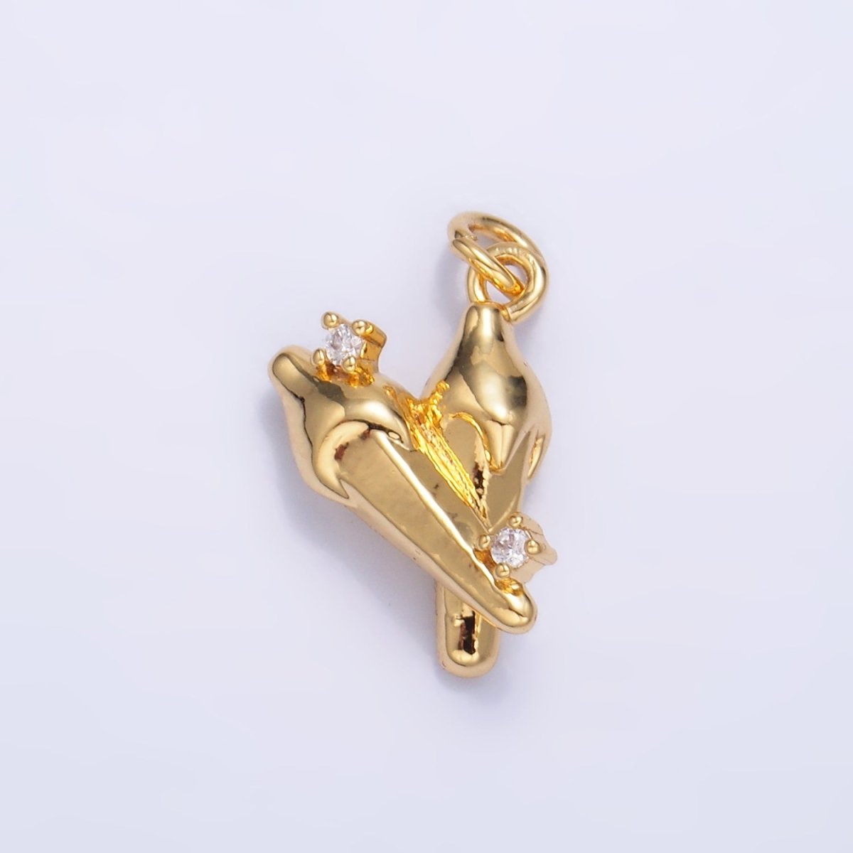 24K Gold Filled CZ Chili Pepper Multidimensional 3D Charm in Gold & Silver | W795