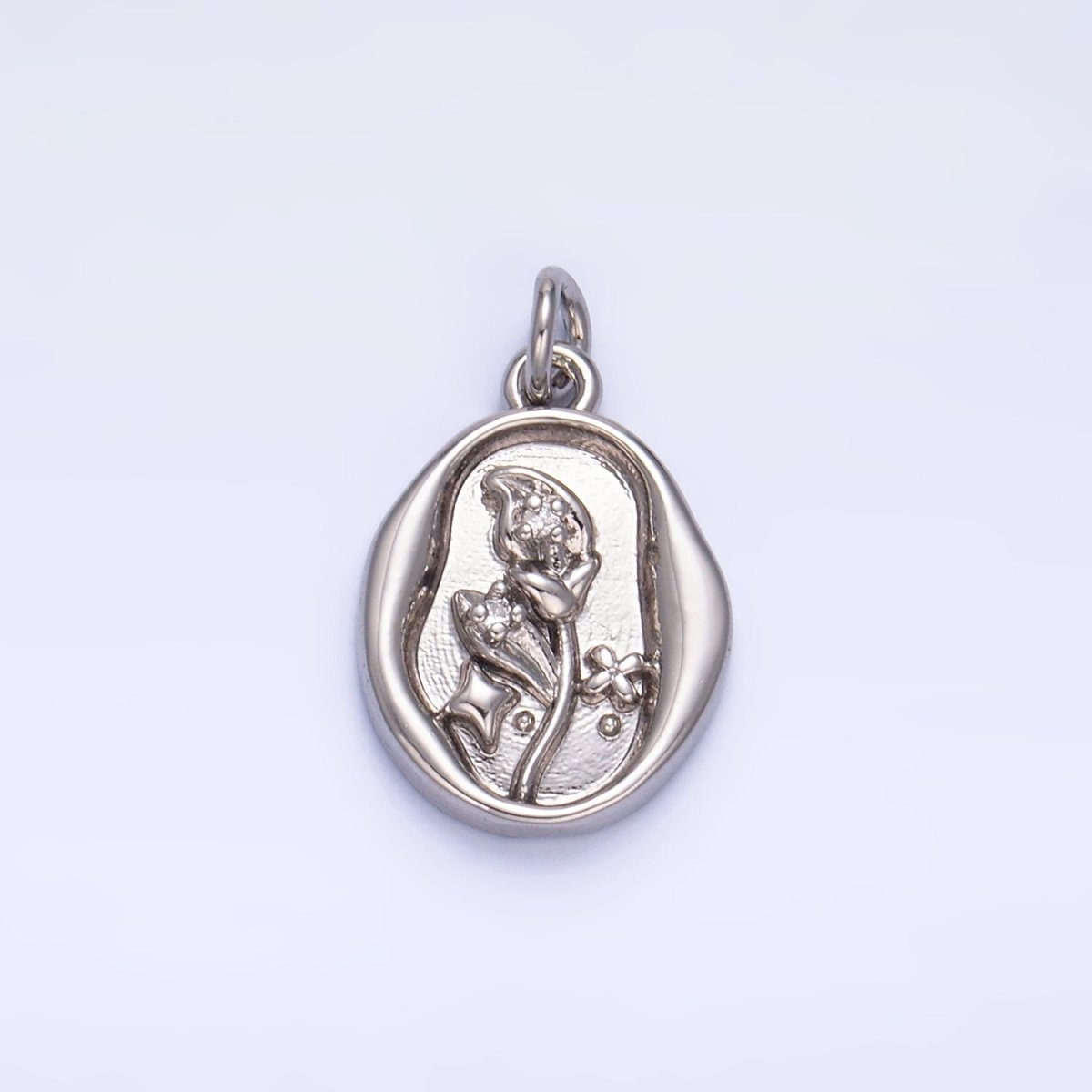 24K Gold Filled CZ Leaf Nature Stamped Charm in Gold & Silver | W384