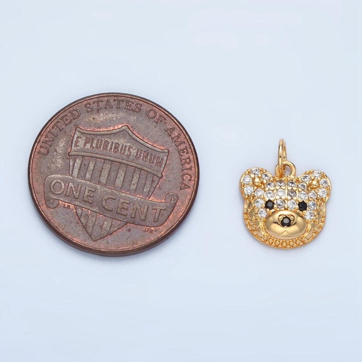 24K Gold Filled Micro Paved CZ Teddy Bear Charm | M015