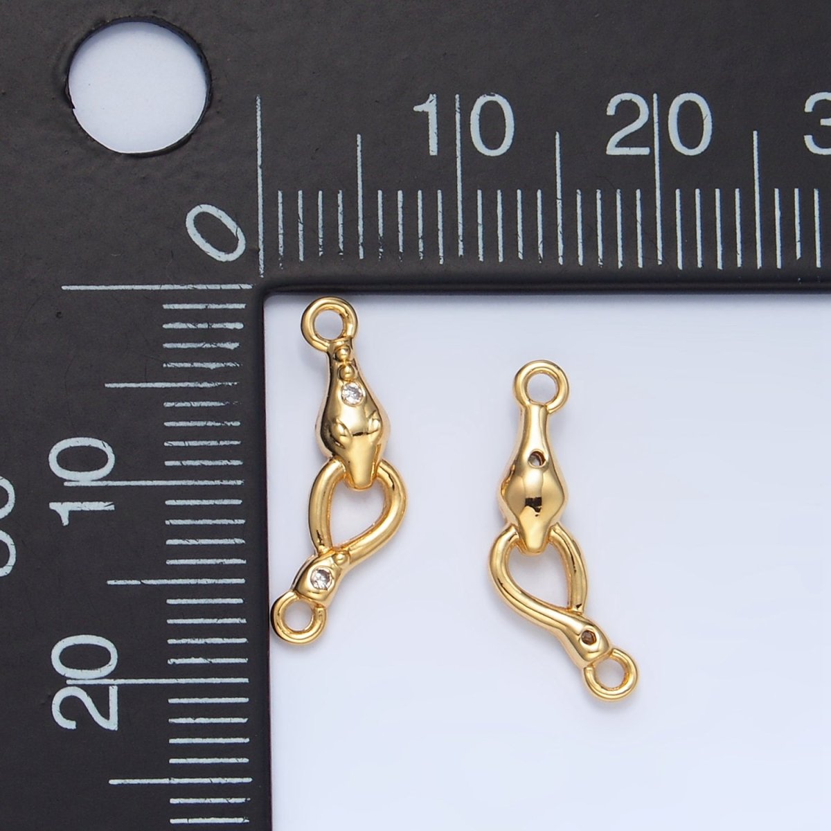 24K Gold Filled CZ Snake Loop Multidimensional Connector | F499