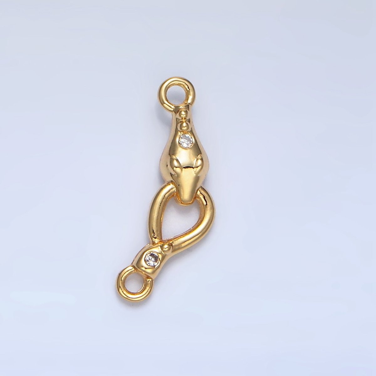24K Gold Filled CZ Snake Loop Multidimensional Connector | F499